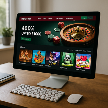 BassBet Casino Desktop Platform - Klares Design Interface